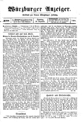 Würzburger Anzeiger (Neue Würzburger Zeitung) Samstag 18. Dezember 1858