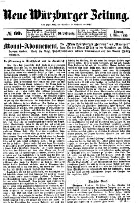 Neue Würzburger Zeitung Dienstag 1. März 1859