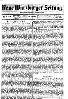 Neue Würzburger Zeitung Donnerstag 14. April 1859