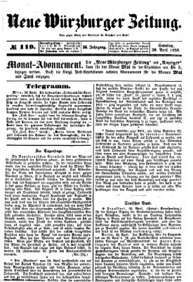 Neue Würzburger Zeitung Samstag 30. April 1859