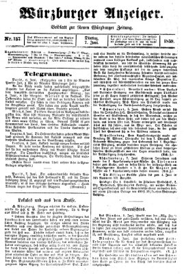 Würzburger Anzeiger (Neue Würzburger Zeitung) Dienstag 7. Juni 1859