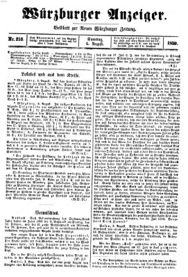 Würzburger Anzeiger (Neue Würzburger Zeitung) Samstag 6. August 1859