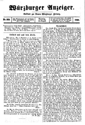Würzburger Anzeiger (Neue Würzburger Zeitung) Samstag 13. August 1859