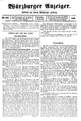 Würzburger Anzeiger (Neue Würzburger Zeitung) Donnerstag 1. September 1859