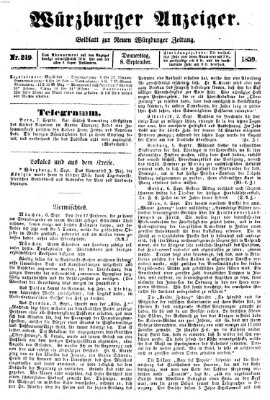 Würzburger Anzeiger (Neue Würzburger Zeitung) Donnerstag 8. September 1859