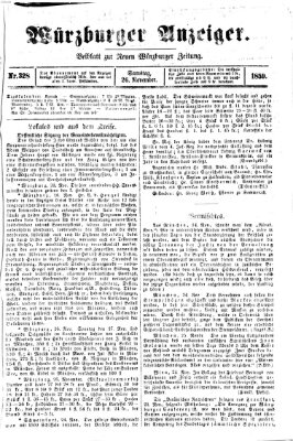 Würzburger Anzeiger (Neue Würzburger Zeitung) Samstag 26. November 1859