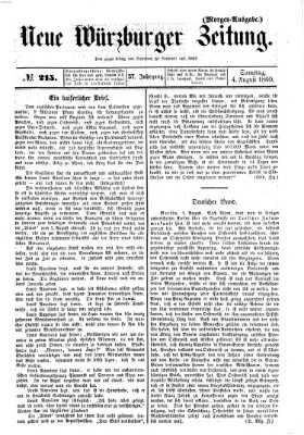 Neue Würzburger Zeitung Samstag 4. August 1860
