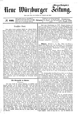 Neue Würzburger Zeitung Donnerstag 30. August 1860