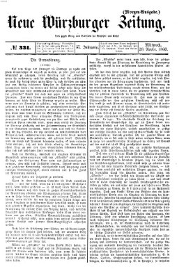 Neue Würzburger Zeitung Mittwoch 28. November 1860