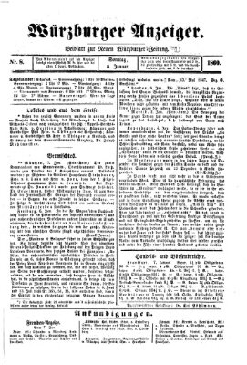 Würzburger Anzeiger (Neue Würzburger Zeitung) Sonntag 8. Januar 1860