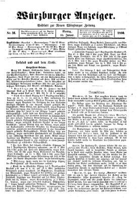 Würzburger Anzeiger (Neue Würzburger Zeitung) Montag 16. Januar 1860