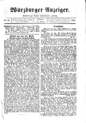 Würzburger Anzeiger (Neue Würzburger Zeitung) Mittwoch 18. Januar 1860