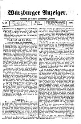 Würzburger Anzeiger (Neue Würzburger Zeitung) Dienstag 28. Februar 1860
