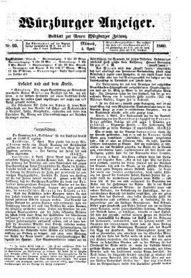 Würzburger Anzeiger (Neue Würzburger Zeitung) Mittwoch 4. April 1860