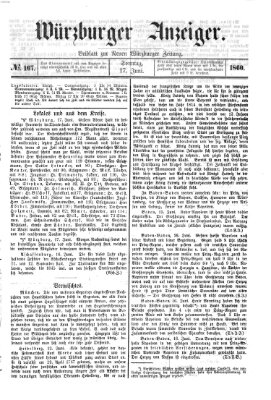 Würzburger Anzeiger (Neue Würzburger Zeitung) Sonntag 17. Juni 1860