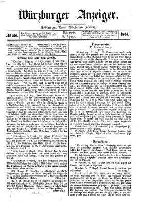 Würzburger Anzeiger (Neue Würzburger Zeitung) Mittwoch 8. August 1860