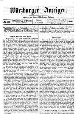 Würzburger Anzeiger (Neue Würzburger Zeitung) Freitag 5. Oktober 1860