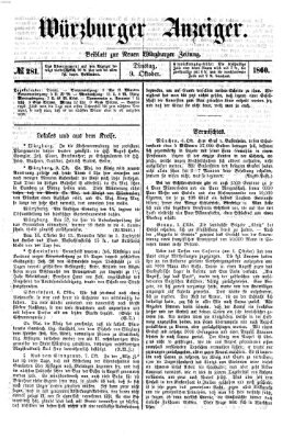 Würzburger Anzeiger (Neue Würzburger Zeitung) Dienstag 9. Oktober 1860
