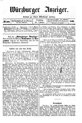 Würzburger Anzeiger (Neue Würzburger Zeitung) Samstag 20. Oktober 1860