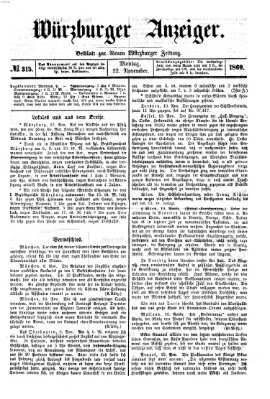 Würzburger Anzeiger (Neue Würzburger Zeitung) Montag 12. November 1860