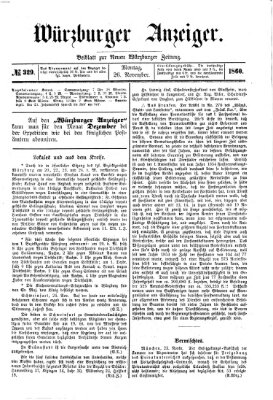 Würzburger Anzeiger (Neue Würzburger Zeitung) Montag 26. November 1860