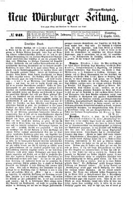 Neue Würzburger Zeitung Samstag 7. September 1861