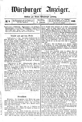 Würzburger Anzeiger (Neue Würzburger Zeitung) Samstag 5. Januar 1861