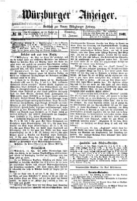 Würzburger Anzeiger (Neue Würzburger Zeitung) Sonntag 13. Januar 1861