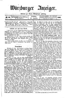 Würzburger Anzeiger (Neue Würzburger Zeitung) Sonntag 20. Januar 1861