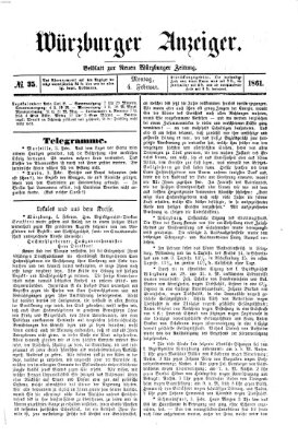 Würzburger Anzeiger (Neue Würzburger Zeitung) Montag 4. Februar 1861