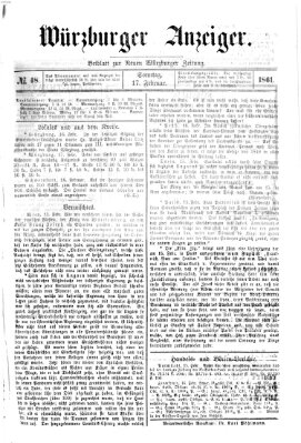 Würzburger Anzeiger (Neue Würzburger Zeitung) Sonntag 17. Februar 1861