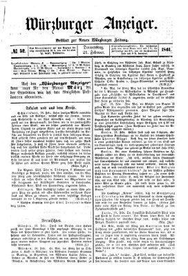 Würzburger Anzeiger (Neue Würzburger Zeitung) Donnerstag 21. Februar 1861