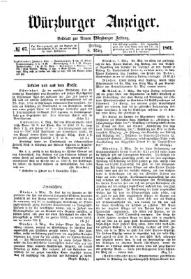 Würzburger Anzeiger (Neue Würzburger Zeitung) Freitag 8. März 1861