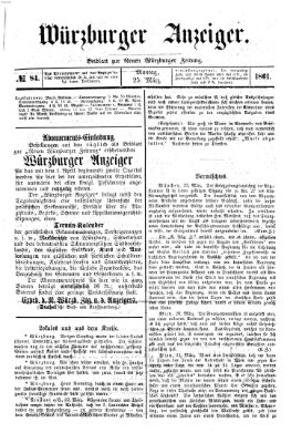 Würzburger Anzeiger (Neue Würzburger Zeitung) Montag 25. März 1861