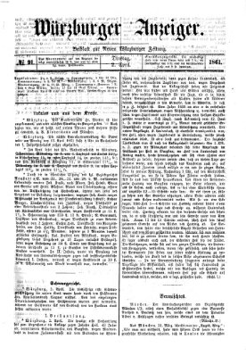 Würzburger Anzeiger (Neue Würzburger Zeitung) Dienstag 2. April 1861