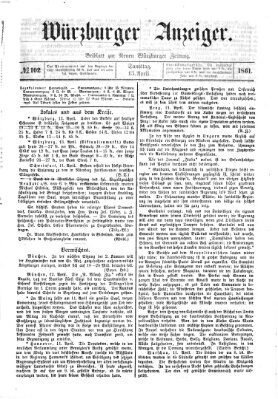 Würzburger Anzeiger (Neue Würzburger Zeitung) Samstag 13. April 1861