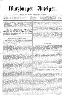 Würzburger Anzeiger (Neue Würzburger Zeitung) Montag 29. April 1861