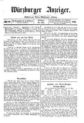 Würzburger Anzeiger (Neue Würzburger Zeitung) Dienstag 28. Mai 1861