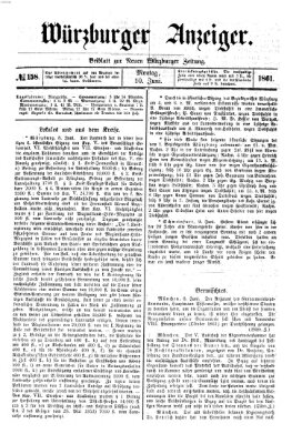 Würzburger Anzeiger (Neue Würzburger Zeitung) Montag 10. Juni 1861