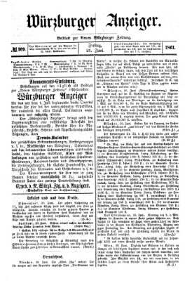 Würzburger Anzeiger (Neue Würzburger Zeitung) Freitag 21. Juni 1861