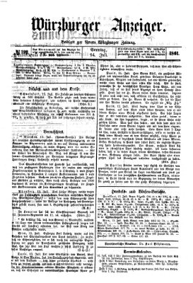 Würzburger Anzeiger (Neue Würzburger Zeitung) Sonntag 14. Juli 1861