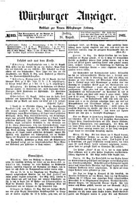 Würzburger Anzeiger (Neue Würzburger Zeitung) Freitag 16. August 1861