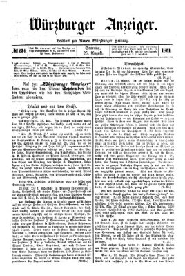Würzburger Anzeiger (Neue Würzburger Zeitung) Sonntag 25. August 1861