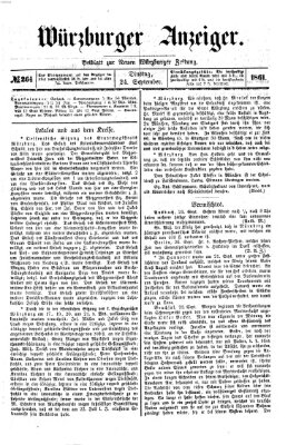 Würzburger Anzeiger (Neue Würzburger Zeitung) Dienstag 24. September 1861
