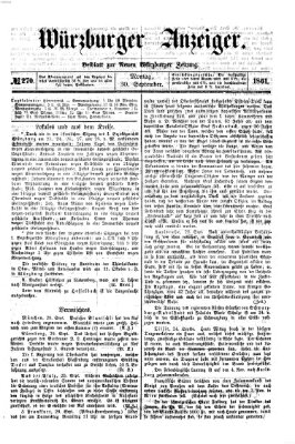 Würzburger Anzeiger (Neue Würzburger Zeitung) Montag 30. September 1861