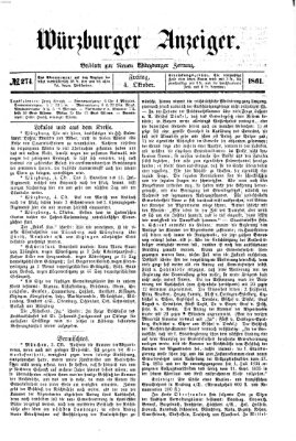 Würzburger Anzeiger (Neue Würzburger Zeitung) Freitag 4. Oktober 1861