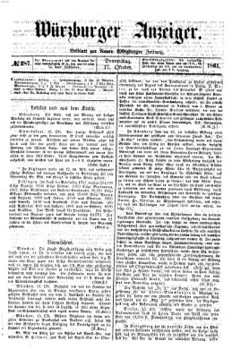 Würzburger Anzeiger (Neue Würzburger Zeitung) Donnerstag 17. Oktober 1861