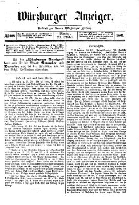Würzburger Anzeiger (Neue Würzburger Zeitung) Montag 28. Oktober 1861
