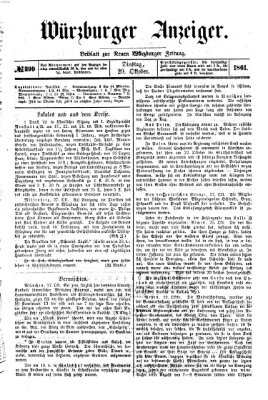 Würzburger Anzeiger (Neue Würzburger Zeitung) Dienstag 29. Oktober 1861