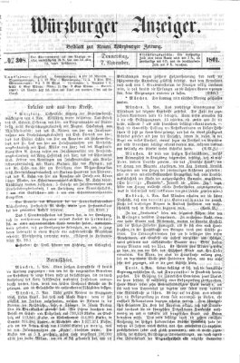 Würzburger Anzeiger (Neue Würzburger Zeitung) Donnerstag 7. November 1861